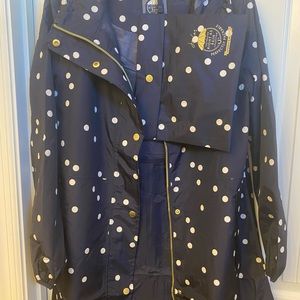 Joules Women's Rain Parka-Navy spots. Size 4- fits like a regular size M.